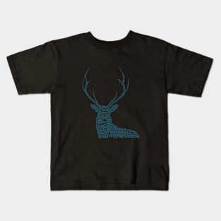 Deer Animal Wildlife Text Word Cloud Kids T-Shirt